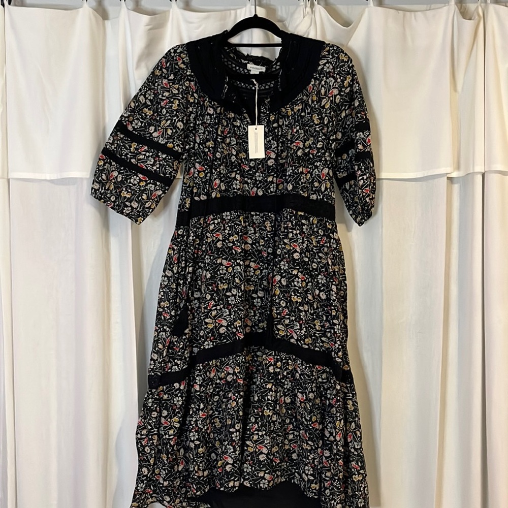 NWT tiered navy lined dress
